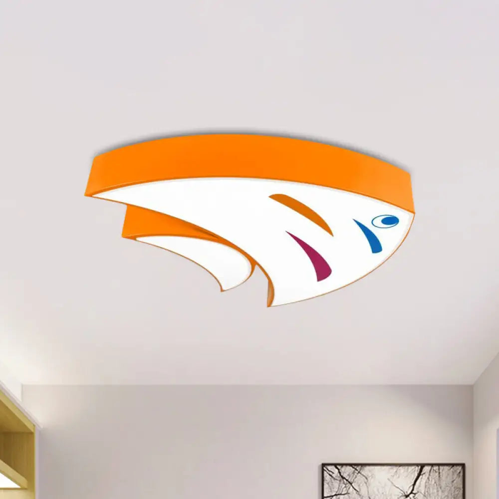 Underwater Adventure LED Flush Mount Lamp - Colorful Acrylic Tropical Fish Design for Children's Room Ceiling