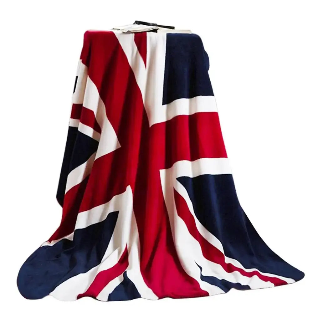 Union jack red and navy cozy flannel throw blanket with plush soft texture perfect as a decorbites cozy flannel throw