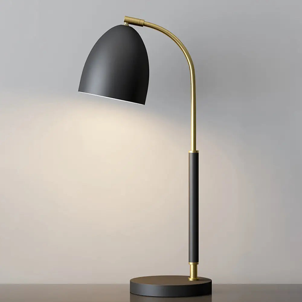 Unuk veya Unukalhai Alfa Serpentis Ushakaron - Simplicity Metallic Dome Table Lamp: Elegant Black Nightstand Lighting