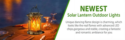 Upgraded Flickering Flame Solar Lanterns - 2 Pack