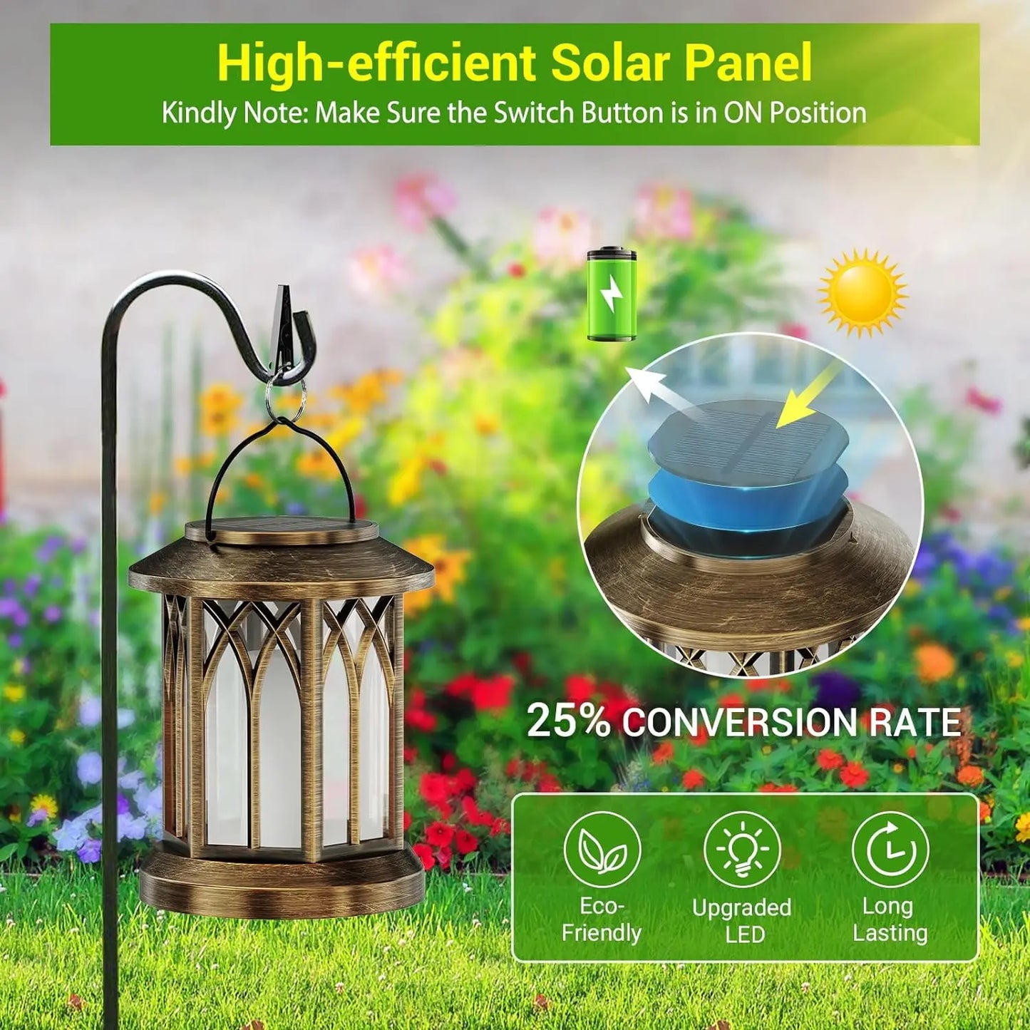 Upgraded Flickering Flame Solar Lanterns - 2 Pack