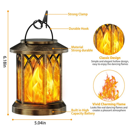 Upgraded Flickering Flame Solar Lanterns - 2 Pack