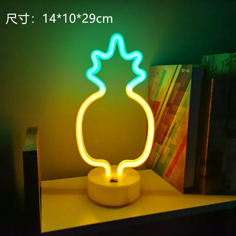 USB LED Neon Sign Light Holiday Flamingo Night Lamp Xmas Party Wedding Decoration Home Gift cloud Heart Neon Light