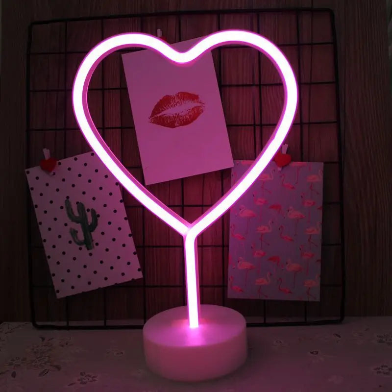 USB LED Neon Sign Light Holiday Flamingo Night Lamp Xmas Party Wedding Decoration Home Gift cloud Heart Neon Light