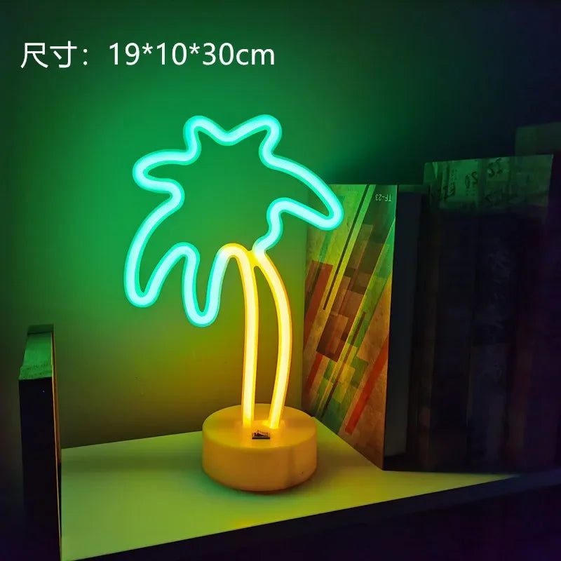 USB LED Neon Sign Light Holiday Flamingo Night Lamp Xmas Party Wedding Decoration Home Gift cloud Heart Neon Light