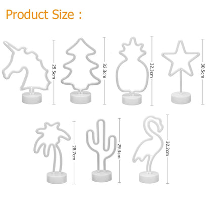 USB LED Neon Sign Light Holiday Flamingo Night Lamp Xmas Party Wedding Decoration Home Gift cloud Heart Neon Light