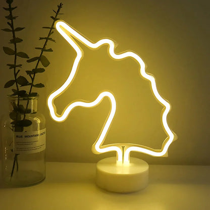 USB LED Neon Sign Light Holiday Flamingo Night Lamp Xmas Party Wedding Decoration Home Gift cloud Heart Neon Light