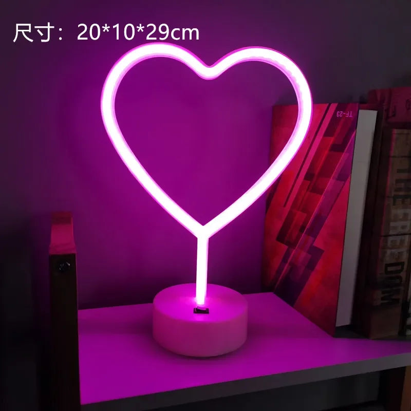 USB LED Neon Sign Light Holiday Flamingo Night Lamp Xmas Party Wedding Decoration Home Gift cloud Heart Neon Light