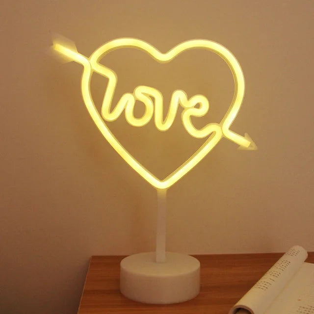 USB LED Neon Sign Light Holiday Flamingo Night Lamp Xmas Party Wedding Decoration Home Gift cloud Heart Neon Light