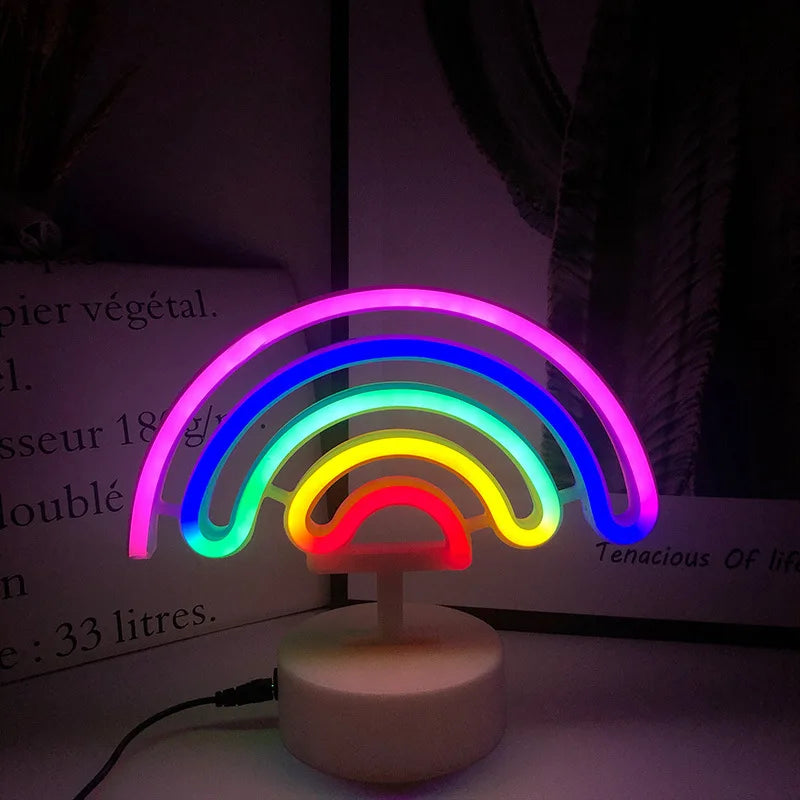 USB LED Neon Sign Light Holiday Flamingo Night Lamp Xmas Party Wedding Decoration Home Gift cloud Heart Neon Light