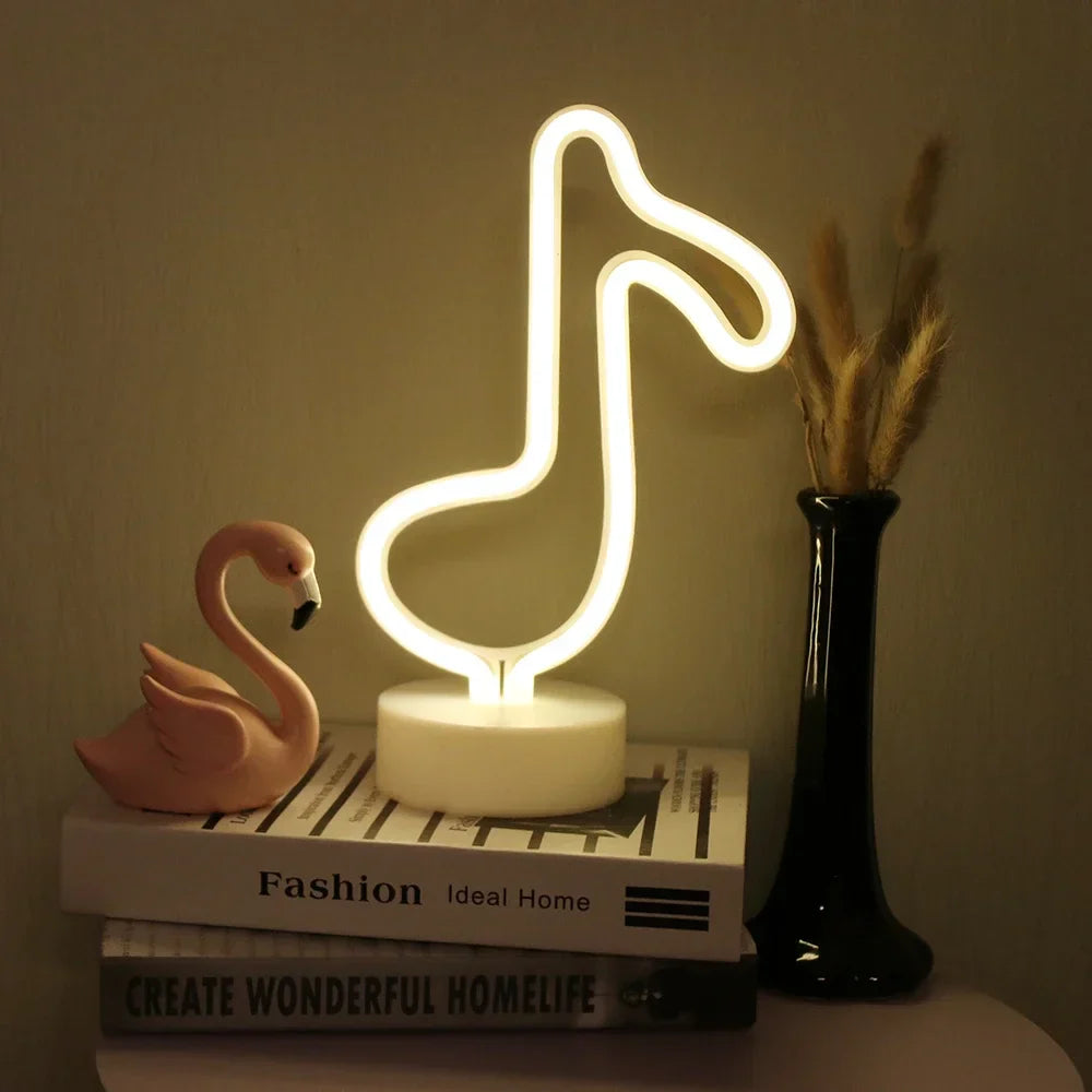 USB LED Neon Sign Light Holiday Flamingo Night Lamp Xmas Party Wedding Decoration Home Gift cloud Heart Neon Light