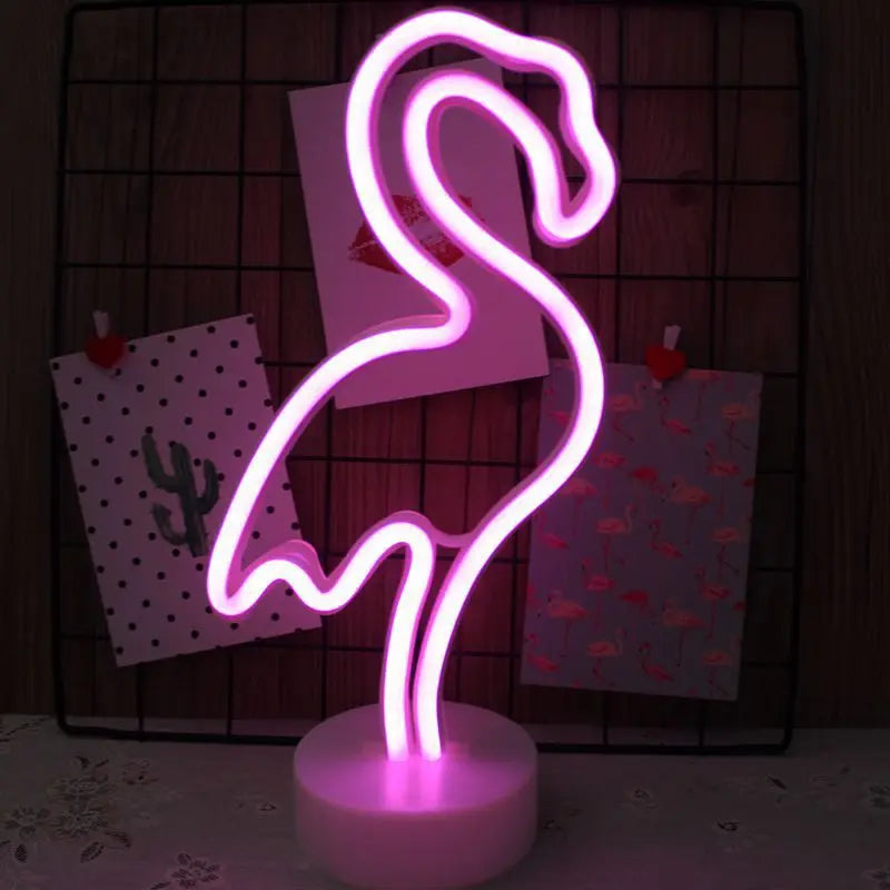 USB LED Neon Sign Light Holiday Flamingo Night Lamp Xmas Party Wedding Decoration Home Gift cloud Heart Neon Light