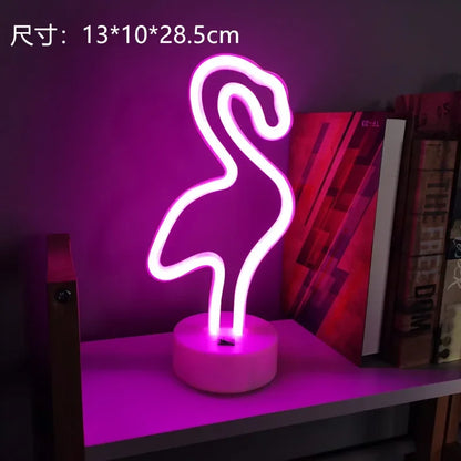 USB LED Neon Sign Light Holiday Flamingo Night Lamp Xmas Party Wedding Decoration Home Gift cloud Heart Neon Light
