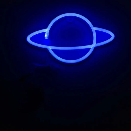 USB Powered Kids LED Nightstand Night Light with White Planet Design