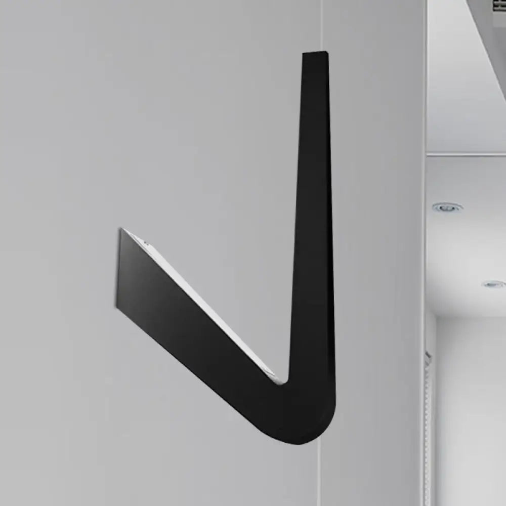 V-Shaped LED Wall Lamp, Contemporary Style for Corridor, Black/White, Warm/White Light