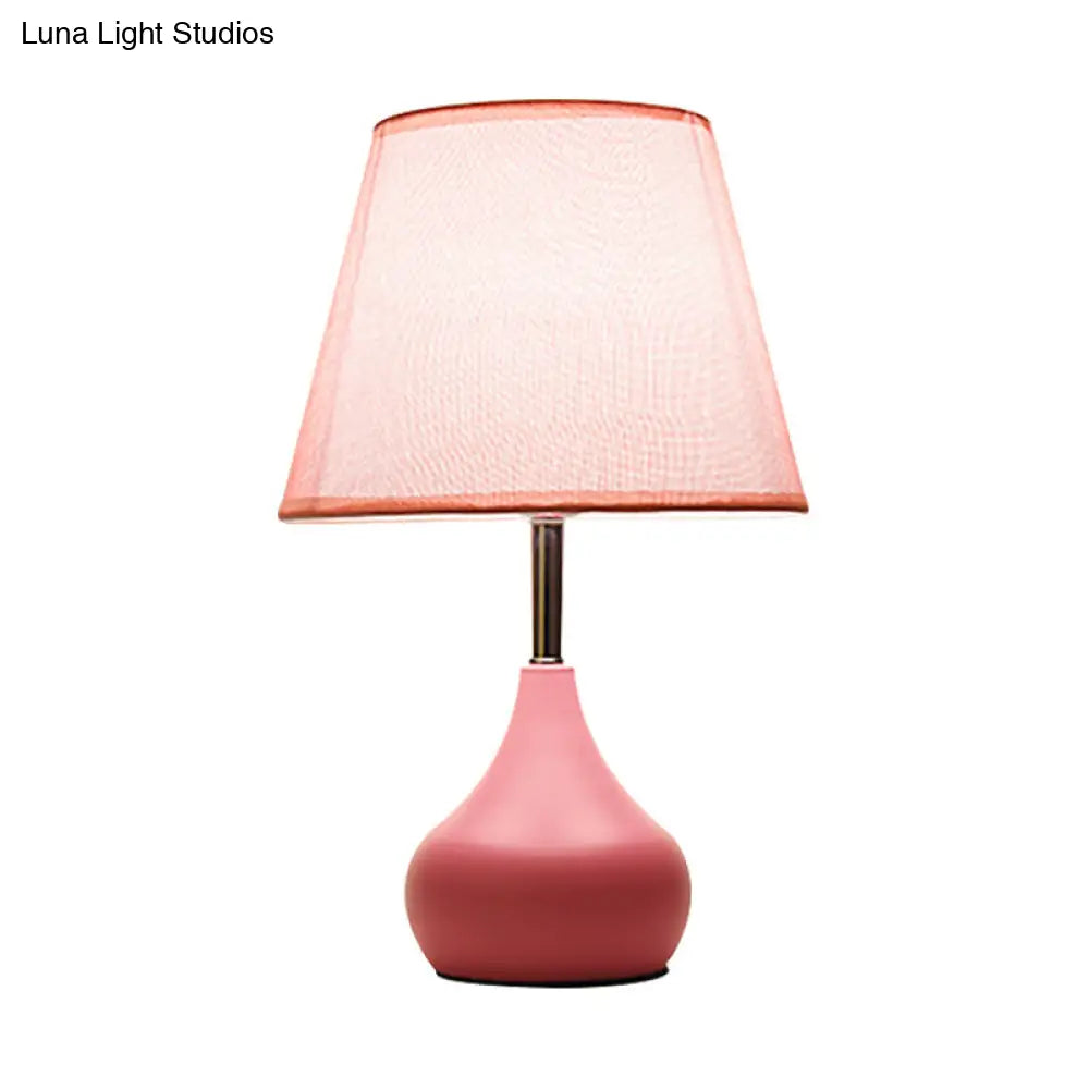 Valentina - Conical Study Room Table Light: Modern Reading Lamp with Vase Base in