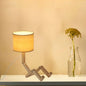 Valentina - Wooden Man-Shaped Table Lamp with Book Rack and Fabric Shade