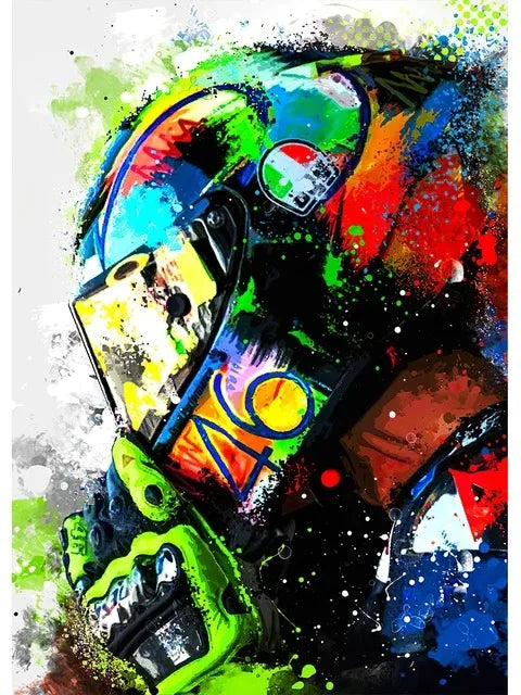 Valentino Rossi Motorcycle Racing Canvas Wall Art - 8 / 20x30cm no frame - Posters