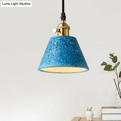 Vera - Nordic Style Black/Blue/Green Cone Concrete Pendant Lighting