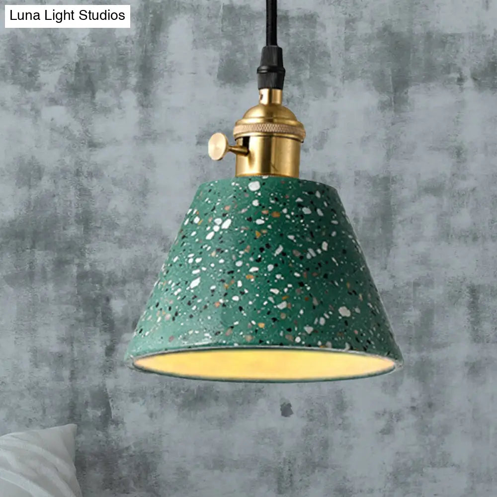 Vera - Nordic Style Black/Blue/Green Cone Concrete Pendant Lighting