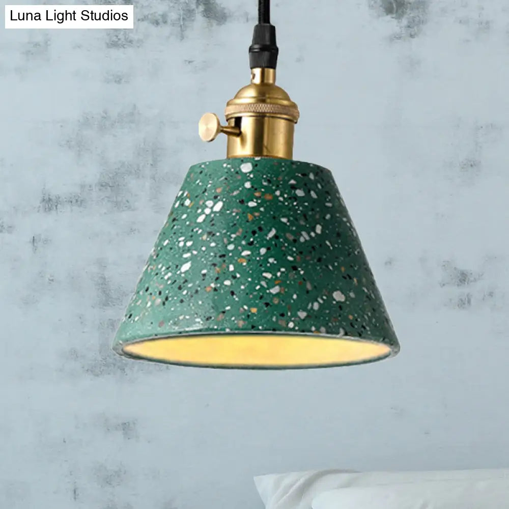 Vera - Nordic Style Black/Blue/Green Cone Concrete Pendant Lighting