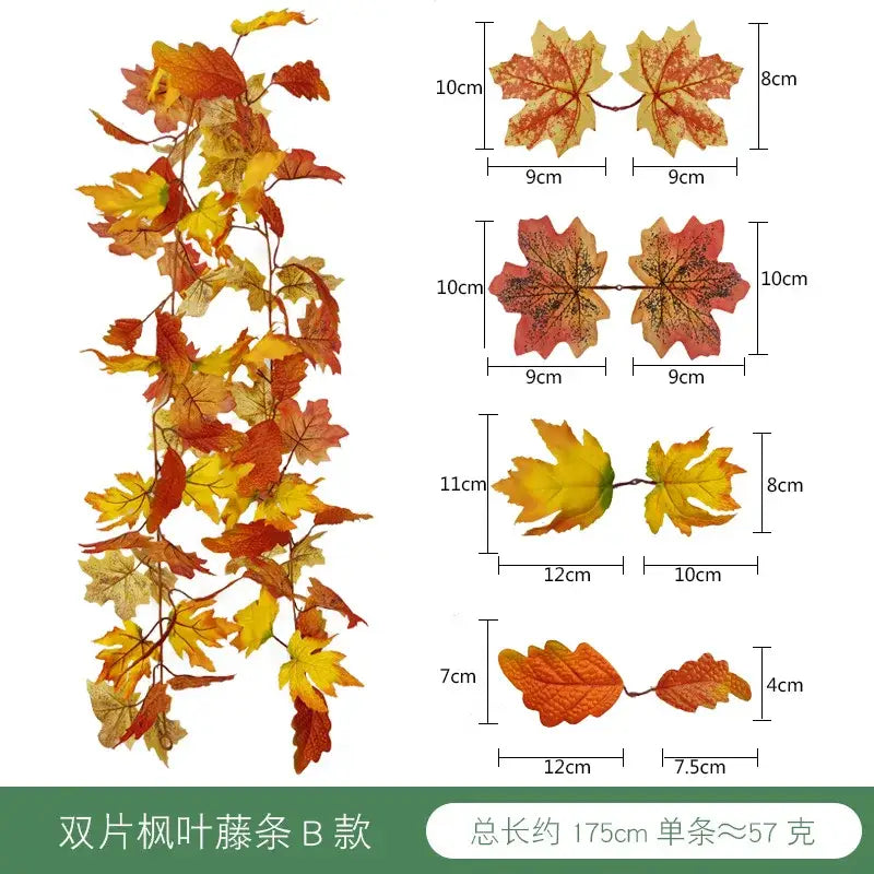 Vibrant autumn harvest hanging decoration featuring orange yellow and red maple leaf garland by decorbites harvest home