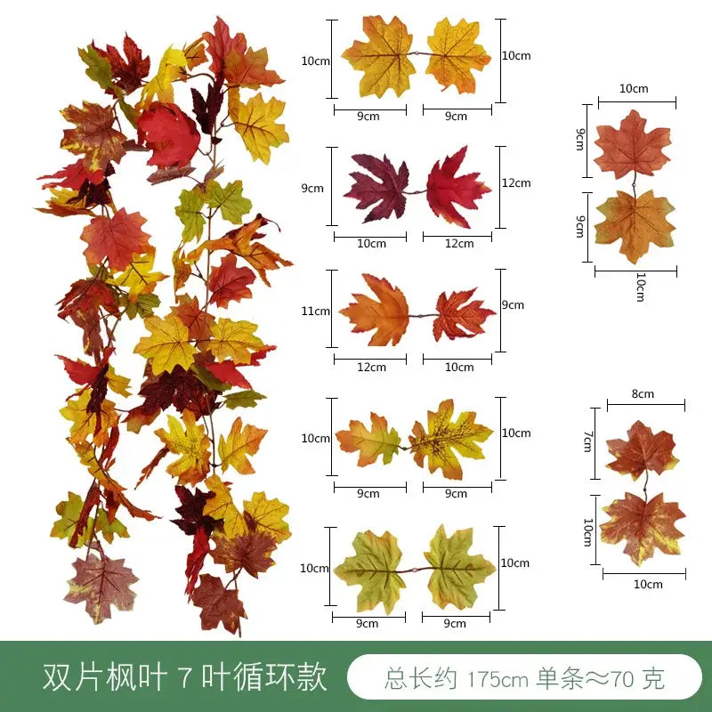 Vibrant autumn harvest hanging decoration with red orange yellow maple leaf garland for decorbites harvest home decor