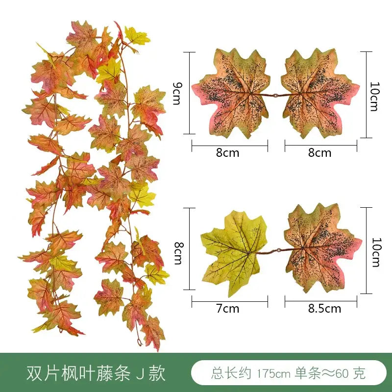 Decorbites harvest home hanging decoration featuring vibrant artificial maple leaf garland in autumn colors