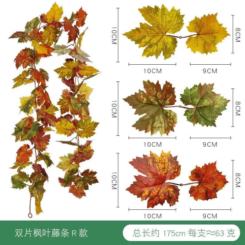 Vibrant autumn harvest hanging decoration featuring decorbites harvest home artificial grapevine leaf garland in fall colors