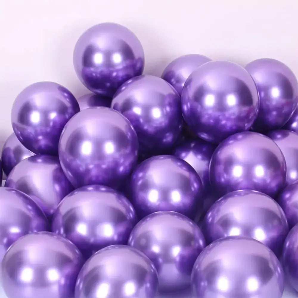 Shiny metallic purple latex confetti balloon set ideal for vibrant party decor featuring metal latex confetti accents