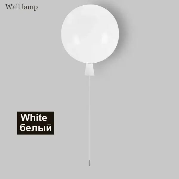 White balloon-shaped wall lamp with sleek minimalist design featured as vibrant red orange and yellow balloon lamps wall light for bedroom