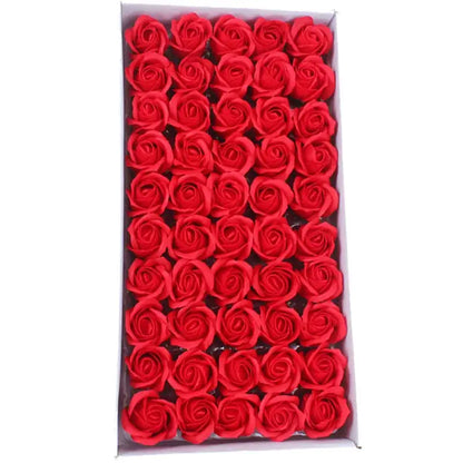 A box of vibrant red foam roses with intricate details for decorbites bath flower set bathroom decorbites bath use