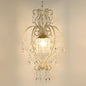 Victorian Scroll Pendant Lamp with Crystal Accent - Single Golden Ceiling Light