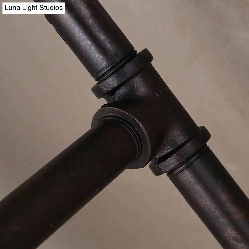 Vintage 3-Head Iron Wall Mount Light in Black for Corridor