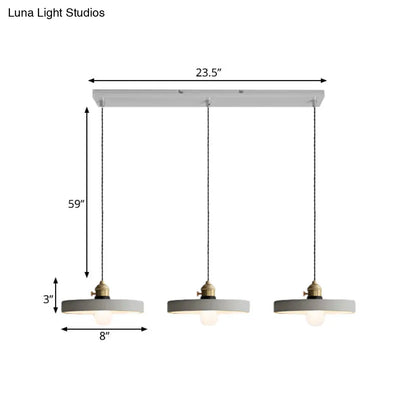 Vintage 3-Light Pendant Lamp Kit with Multiple Cement Shades in Grey - Restaurant Lighting