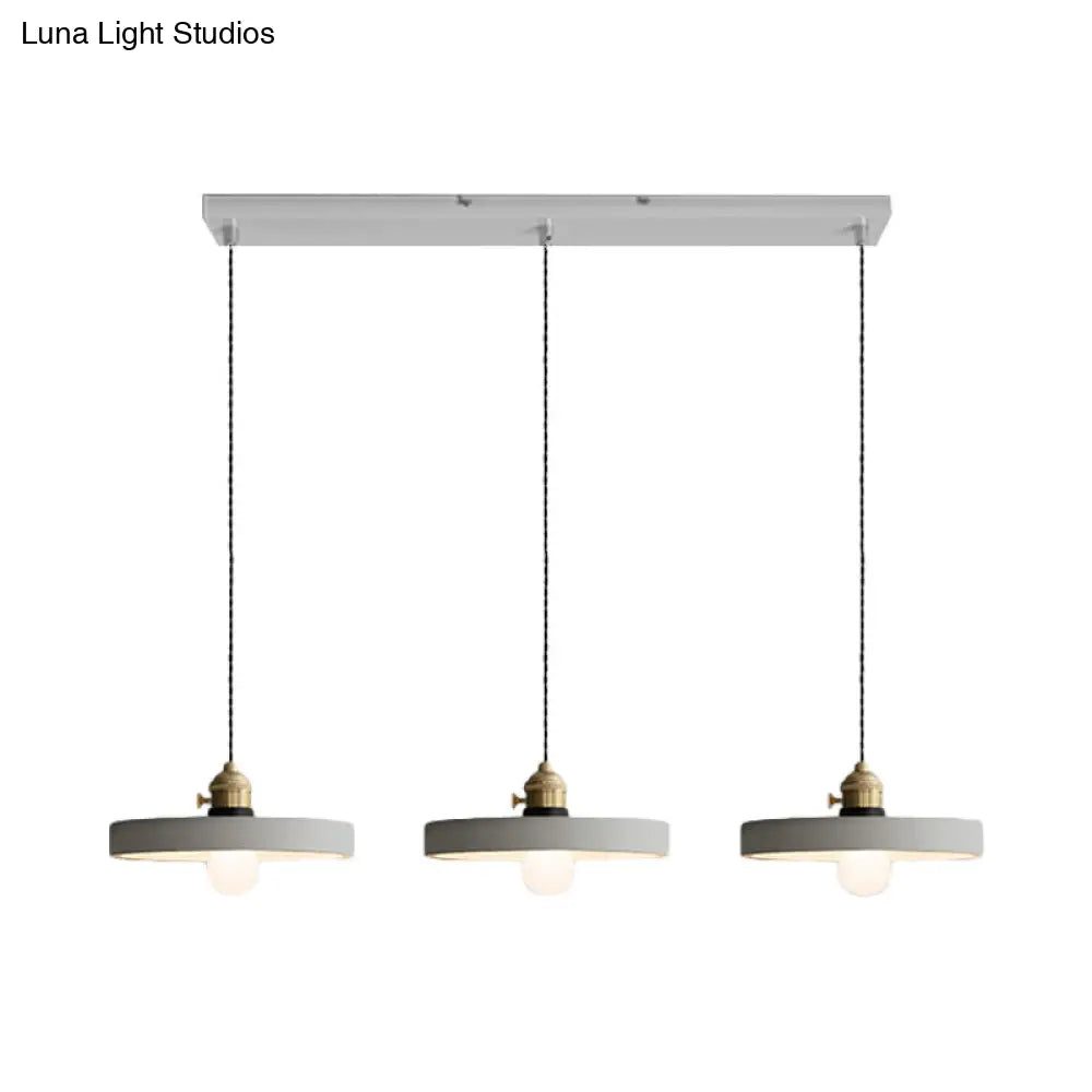 Vintage 3-Light Pendant Lamp Kit with Multiple Cement Shades in Grey - Restaurant Lighting