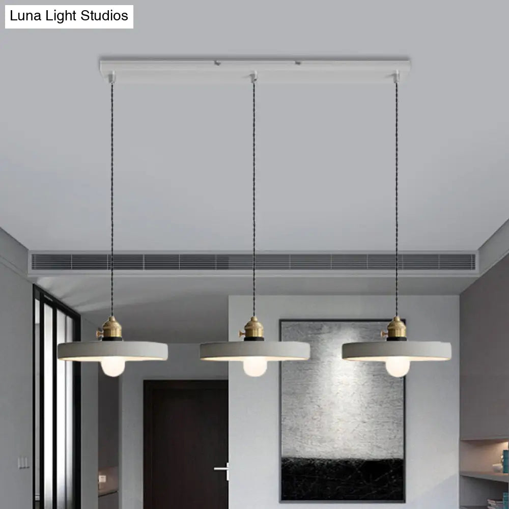 Vintage 3-Light Pendant Lamp Kit with Multiple Cement Shades in Grey - Restaurant Lighting