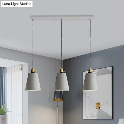 Vintage 3-Light Pendant Lamp Kit with Multiple Cement Shades in Grey - Restaurant Lighting