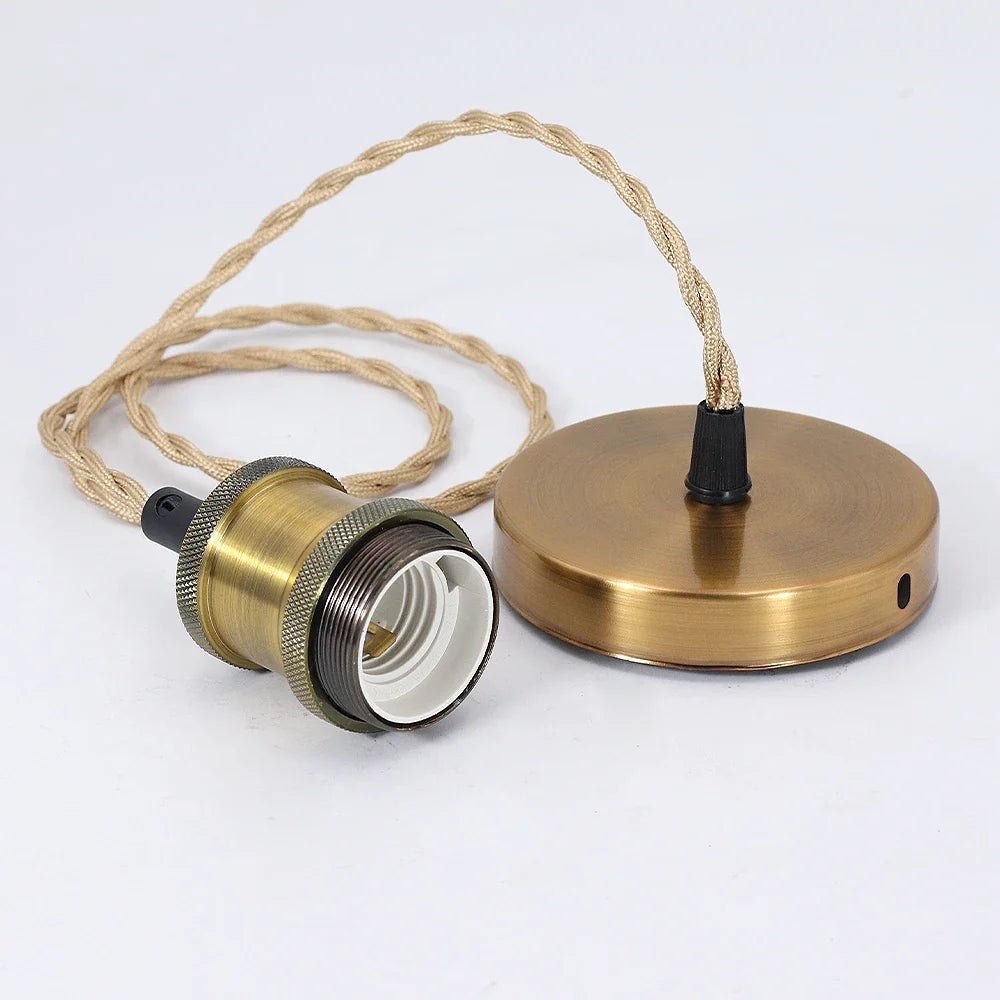 Vintage Aluminum E27 Cord Pendant Light - Decorbites