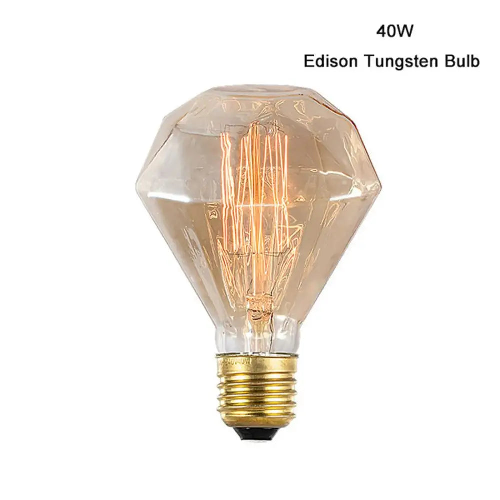A 40w vintage amber g95 diamond led spiral filament bulb with faceted clear glass for living room decorbites g95 diamond lighting