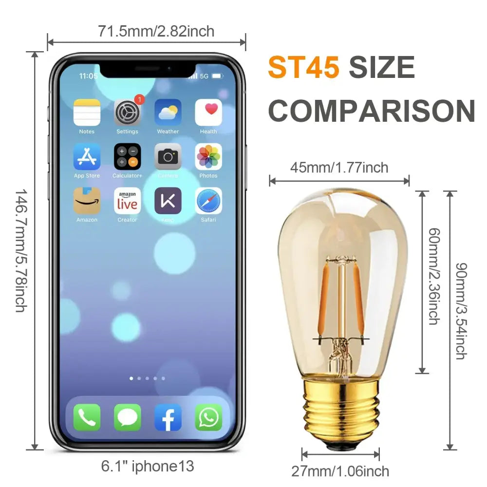 Vintage amber glass dimmable e27 led edison bulb with clear glass and gold-tone base suitable for dining room use