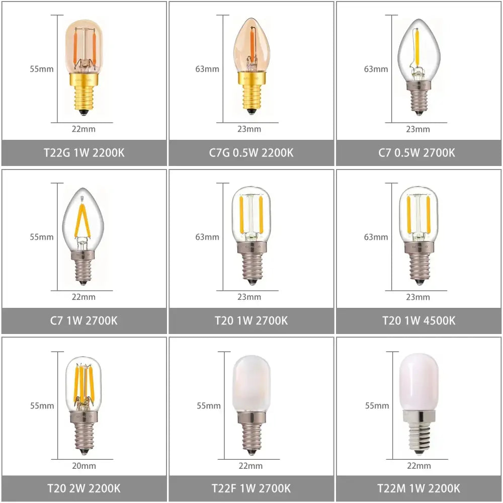 A collection of vintage amber led bulbs with brass and silver bases for home decor dimmable led lighting