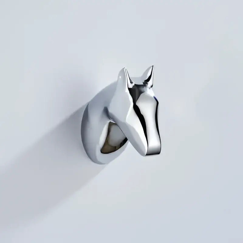 Chrome-plated horse head brass robe hook with sleek minimalist design for vintage animal decorbites brass robe hooks bathroom wall mount decor