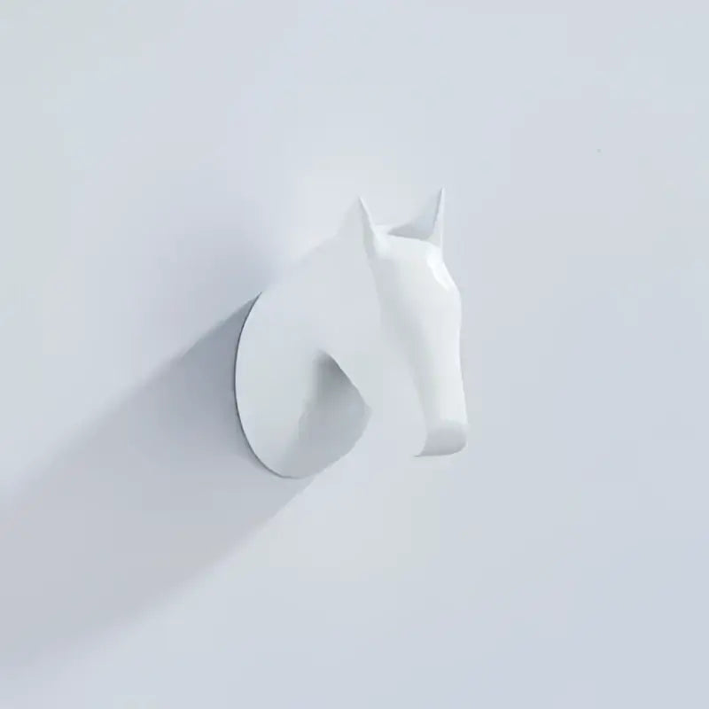 White geometric horse head wall decor made of brass for vintage animal brass robe hooks bathroom wall mount decorbites brass robe hooks