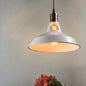 Vintage Barn Pendant Light - Metallic Black/White, 1 Bulb Suspension - 10.5/12/15 Inch Width