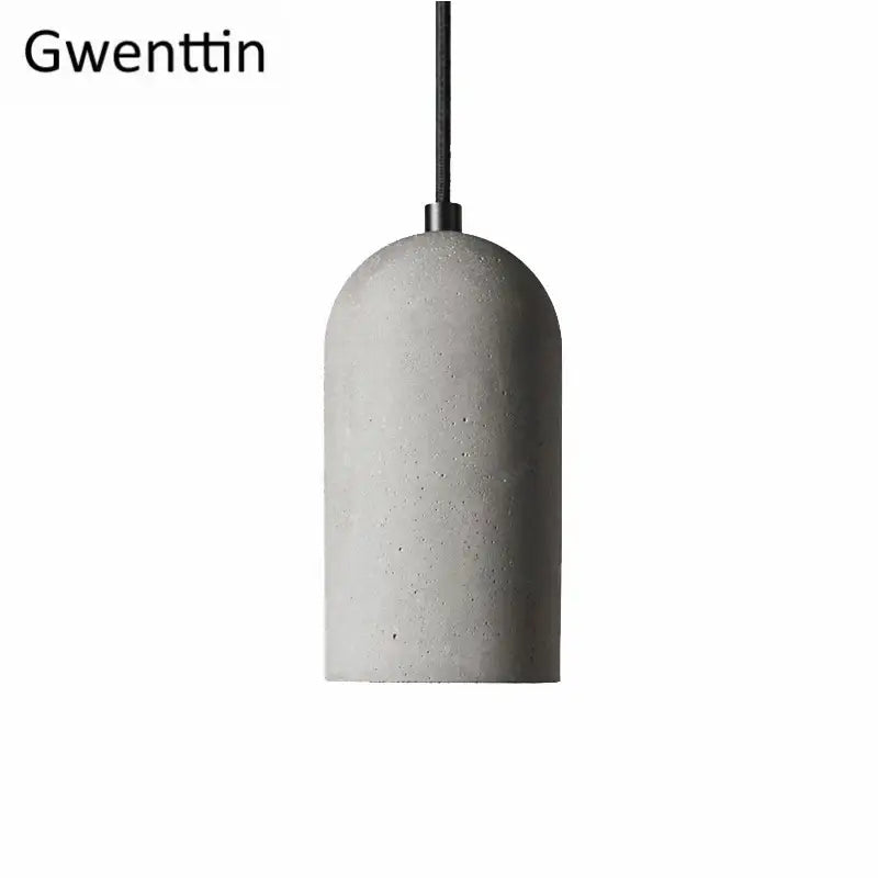 Vintage beige decorbites cement pendant lamp set of 3 with matte gray textured cement pendant lamp and black cord