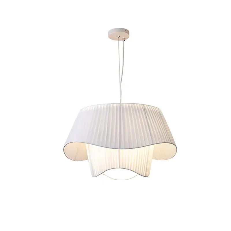 Vintage beige pleated cream wind fabric pendant chandelier with soft diffused glow ideal for bedroom decor bites pendant chandelier