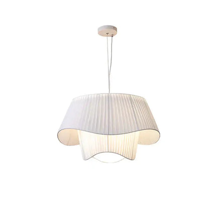 Vintage beige pleated cream wind fabric pendant chandelier with soft diffused glow ideal for bedroom decor bites pendant chandelier
