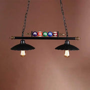 Decorbites vintage style black metal ceiling light with brass accents colorful billiard balls and e26 e27 bulb base