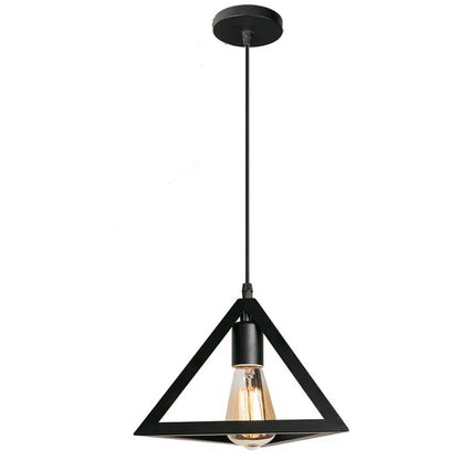 Vintage Black Geometric Iron Pendant Light - Decorbites